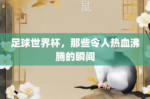 足球世界杯，那些令人热血沸腾的瞬间