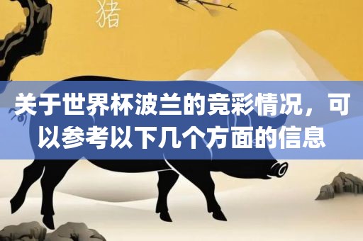 关于世界杯波兰的竞彩情况，可以参考以下几个方面的信息