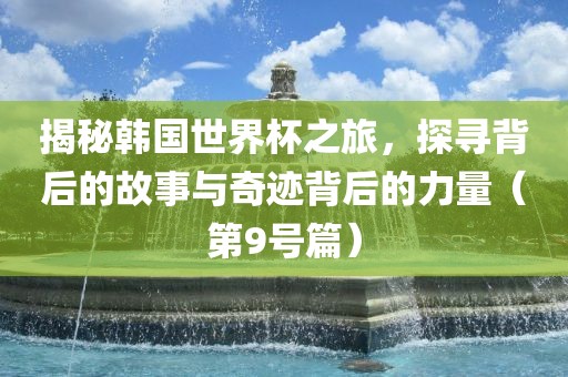 揭秘韩国世界杯之旅，探寻背后的故事与奇迹背后的力量（第9号篇）