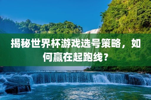 揭秘世界杯游戏选号策略，如何赢在起跑线？