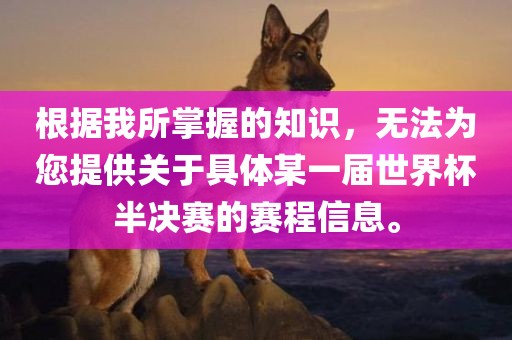 根据我所掌握的知识，无法为您提供关于具体某一届世界杯半决赛的赛程信息。