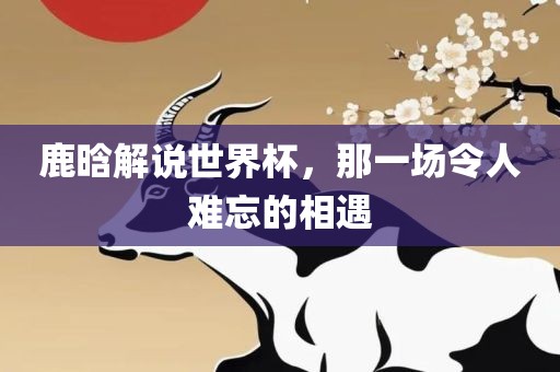 鹿晗解说世界杯，那一场令人难忘的相遇