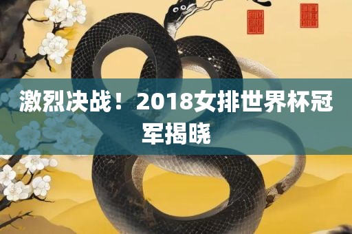 激烈决战！2018女排世界杯冠军揭晓