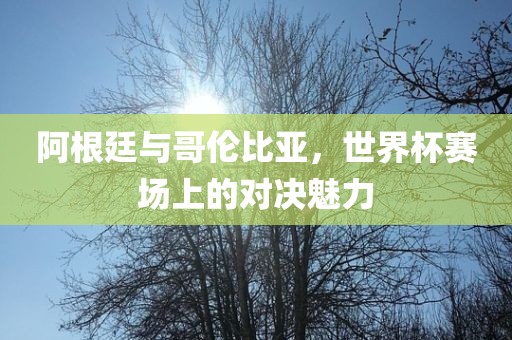 阿根廷与哥伦比亚，世界杯赛场上的对决魅力