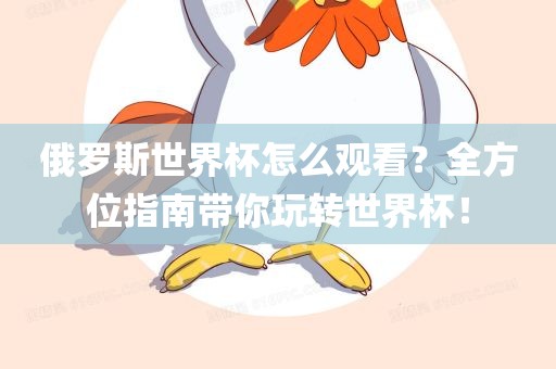 俄罗斯世界杯怎么观看？全方位指南带你玩转世界杯！