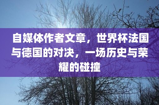 自媒体作者文章，世界杯法国与德国的对决，一场历史与荣耀的碰撞