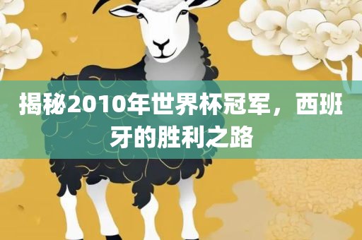 揭秘2010年世界杯冠军，西班牙的胜利之路