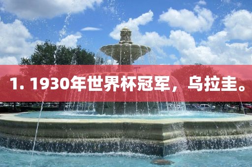 1. 1930年世界杯冠军，乌拉圭。