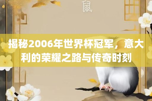 揭秘2006年世界杯冠军，意大利的荣耀之路与传奇时刻