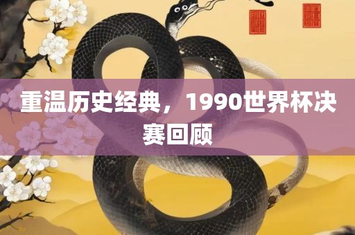 重温历史经典，1990世界杯决赛回顾