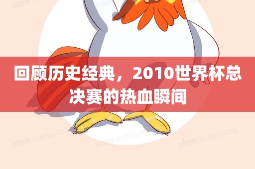 回顾历史经典，2010世界杯总决赛的热血瞬间