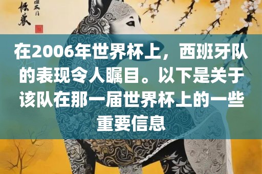 在2006年世界杯上，西班牙队的表现令人瞩目。以下是关于该队在那一届世界杯上的一些重要信息