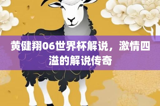 黄健翔06世界杯解说，激情四溢的解说传奇