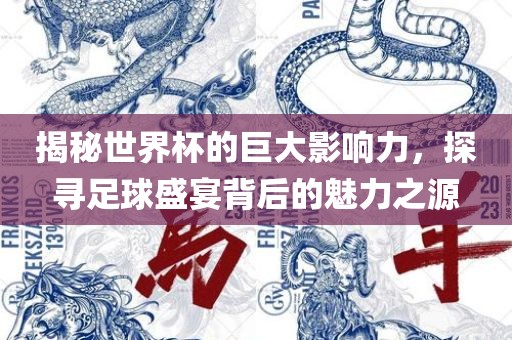 揭秘世界杯的巨大影响力，探寻足球盛宴背后的魅力之源