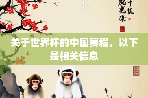 关于世界杯的中国赛程，以下是相关信息