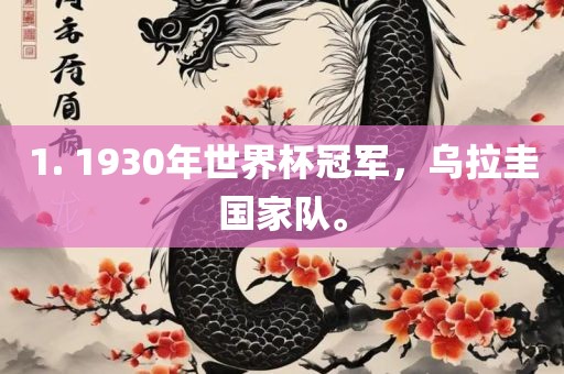1. 1930年世界杯冠军，乌拉圭国家队。