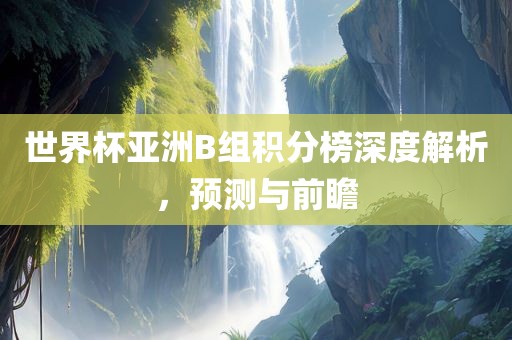 世界杯亚洲B组积分榜深度解析，预测与前瞻