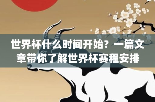 世界杯什么时间开始？一篇文章带你了解世界杯赛程安排
