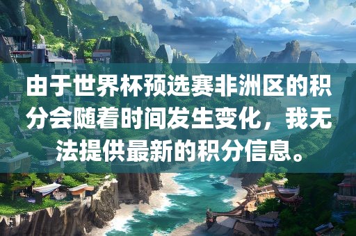 由于世界杯预选赛非洲区的积分会随着时间发生变化，我无法提供最新的积分信息。