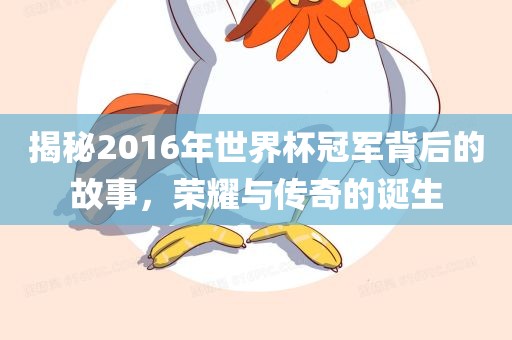 揭秘2016年世界杯冠军背后的故事，荣耀与传奇的诞生