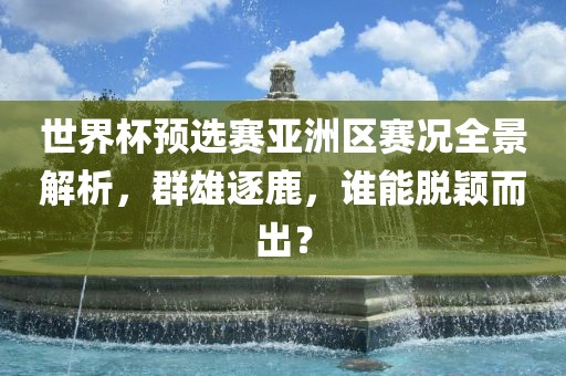 世界杯预选赛亚洲区赛况全景解析，群雄逐鹿，谁能脱颖而出？