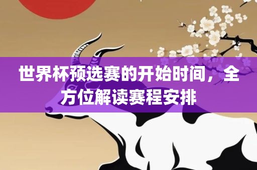 世界杯预选赛的开始时间，全方位解读赛程安排