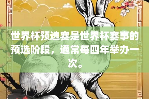 世界杯预选赛是世界杯赛事的预选阶段，通常每四年举办一次。
