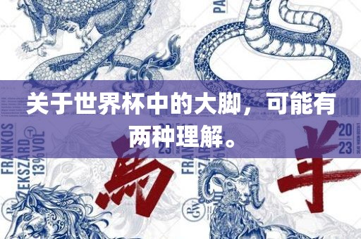 关于世界杯中的大脚，可能有两种理解。