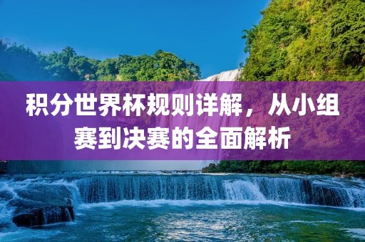 积分世界杯规则详解，从小组赛到决赛的全面解析