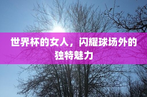 世界杯的女人，闪耀球场外的独特魅力