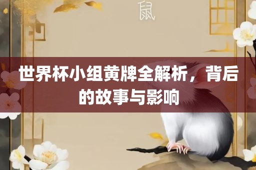 世界杯小组黄牌全解析，背后的故事与影响