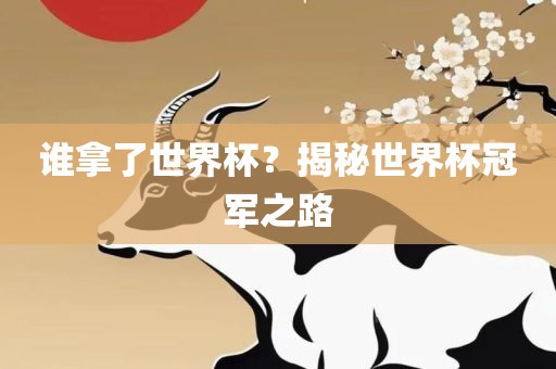 谁拿了世界杯？揭秘世界杯冠军之路