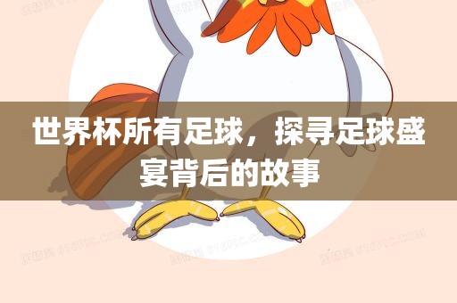 世界杯所有足球，探寻足球盛宴背后的故事