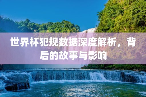世界杯犯规数据深度解析，背后的故事与影响