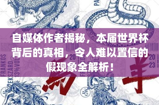 自媒体作者揭秘，本届世界杯背后的真相，令人难以置信的假现象全解析！