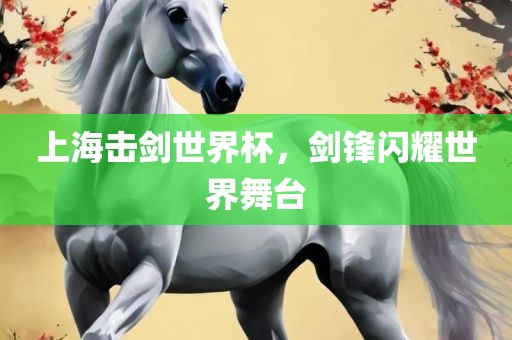 上海击剑世界杯，剑锋闪耀世界舞台